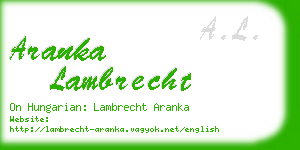 aranka lambrecht business card